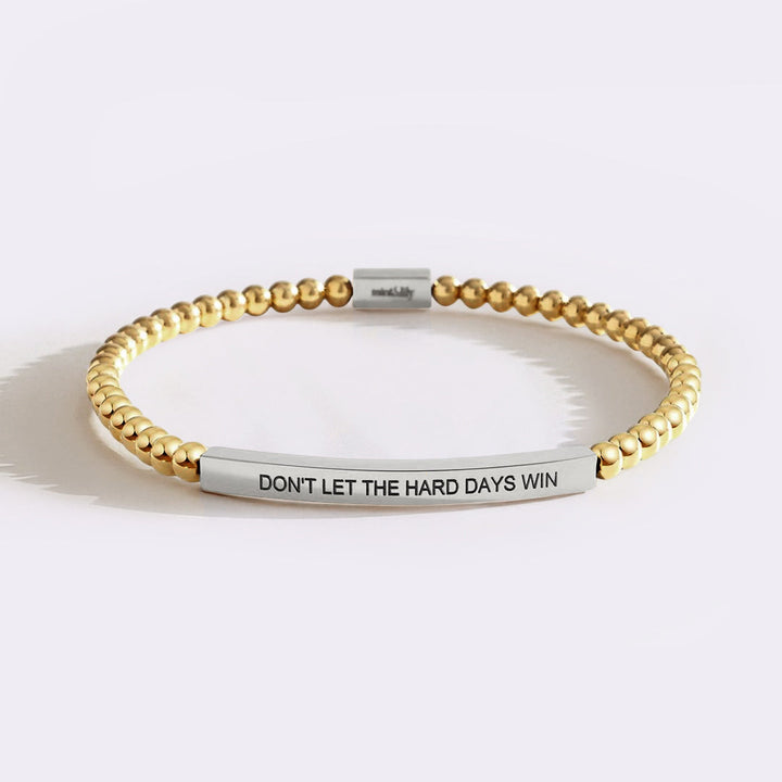 Bracciale ispiratore con perline "Non lasciare che i giorni difficili vincano"