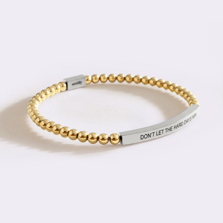 Bracciale ispiratore con perline "Non lasciare che i giorni difficili vincano"