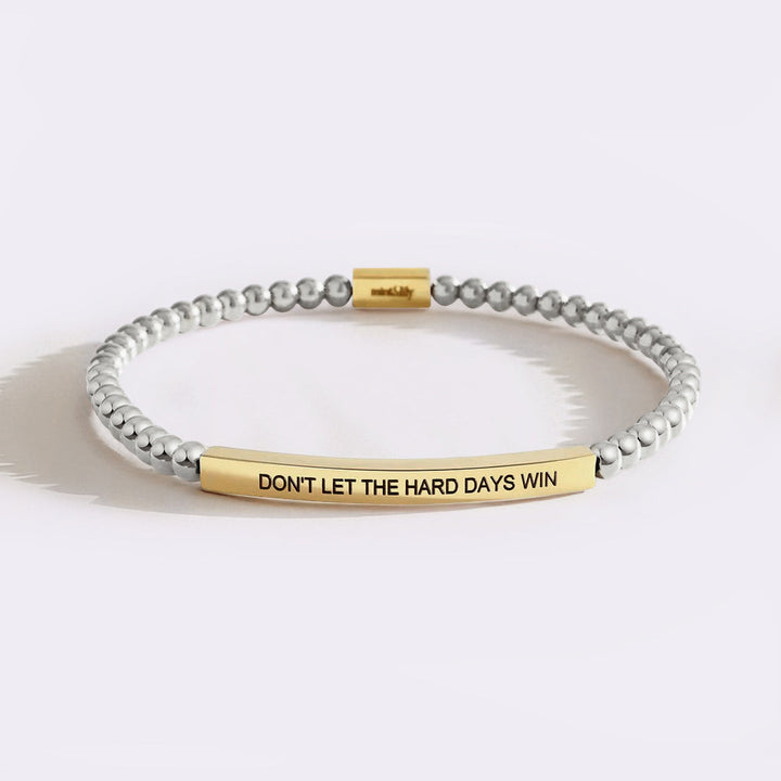 Bracciale ispiratore con perline "Non lasciare che i giorni difficili vincano"