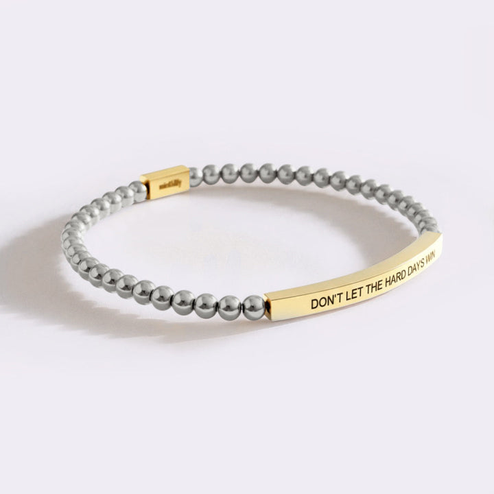 Bracciale ispiratore con perline "Non lasciare che i giorni difficili vincano"