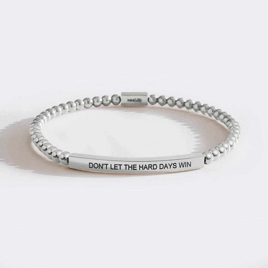 Bracciale ispiratore con perline "Non lasciare che i giorni difficili vincano"