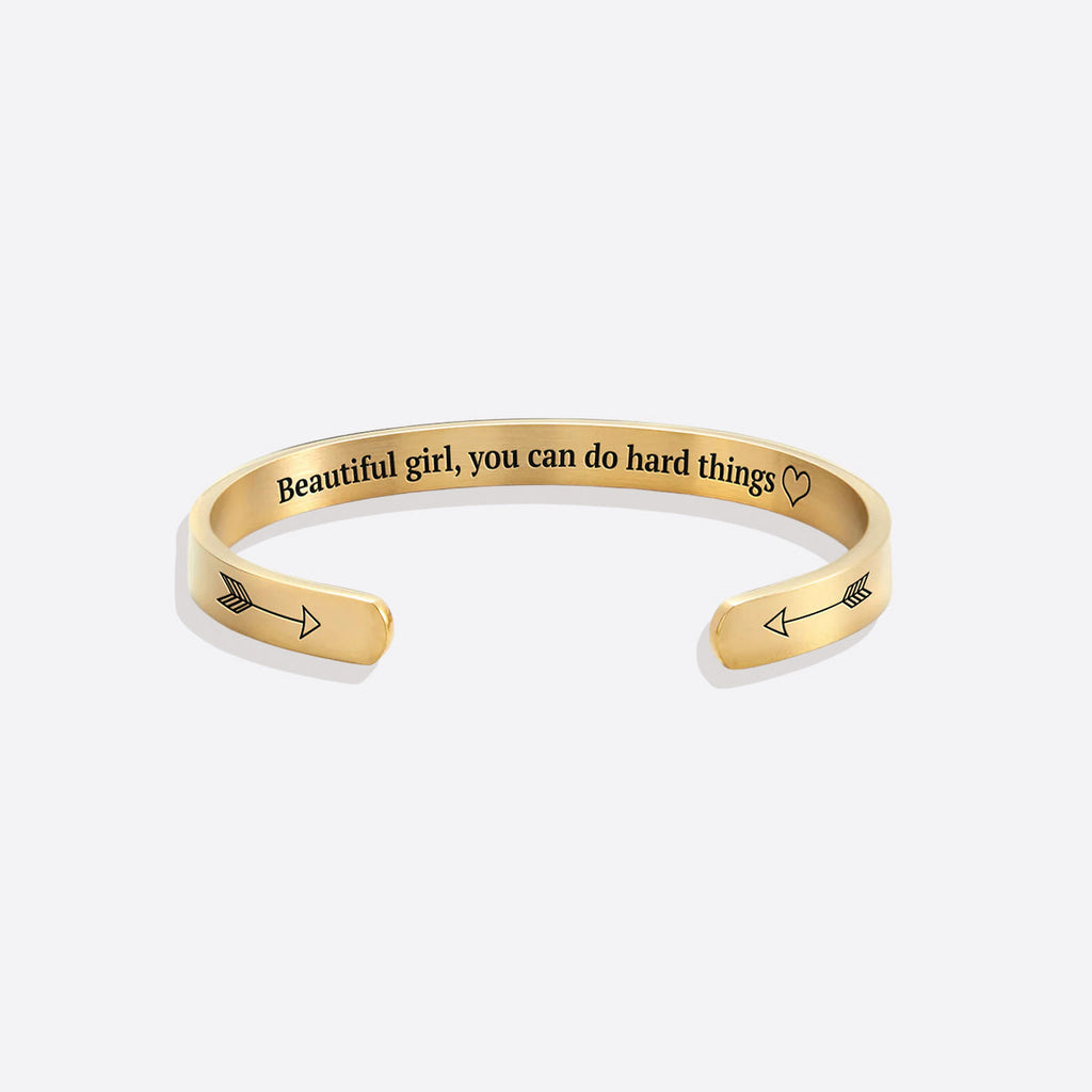 Smuk pige, du kan klare svære ting - armbånd med åbning