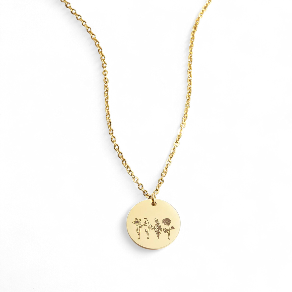 Collana con bouquet di fiori di nascita