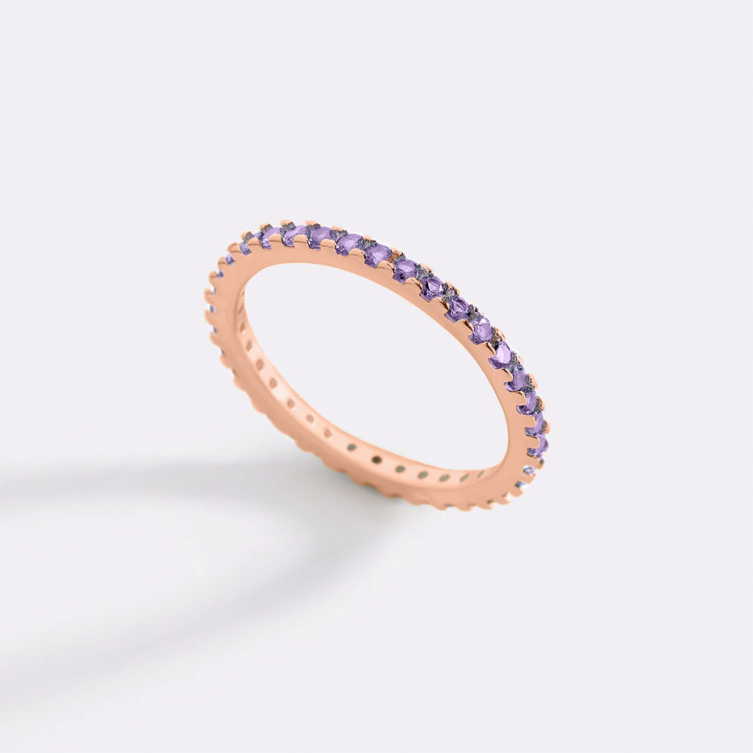 Febuary Birthstone Eternity Stacking Ring