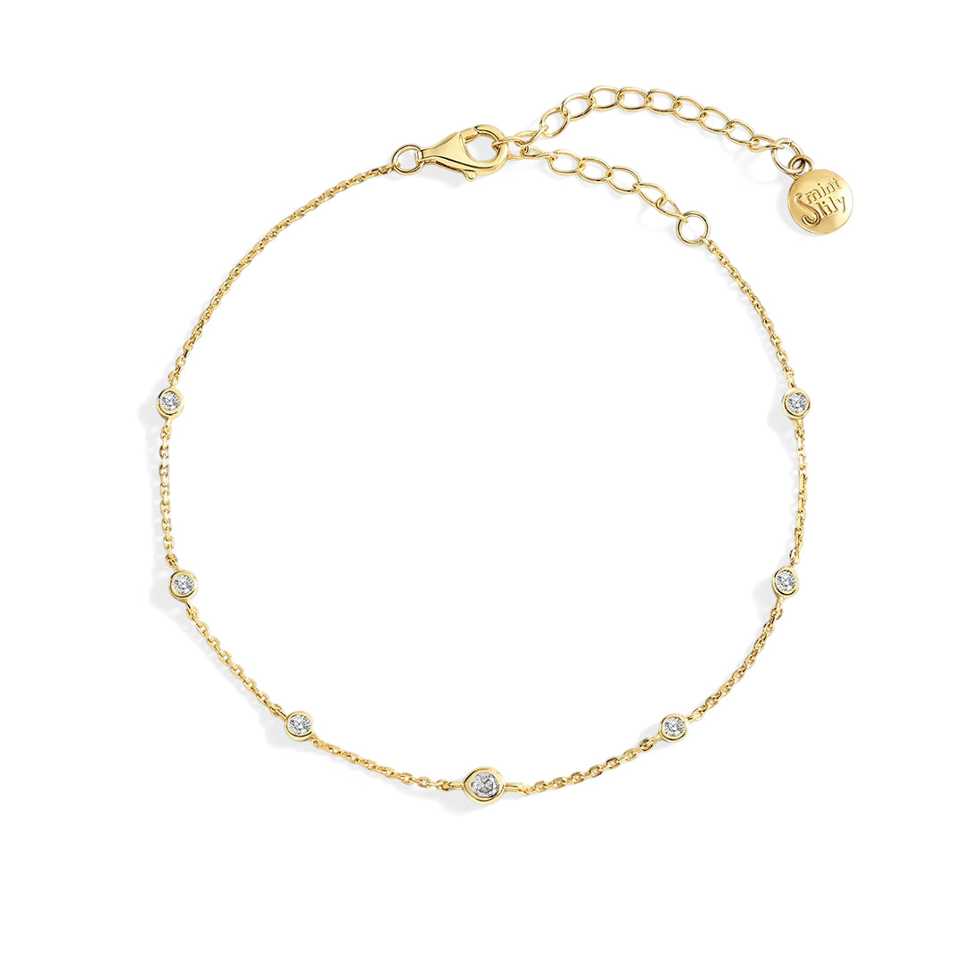 April Birthstone Station Bracelet