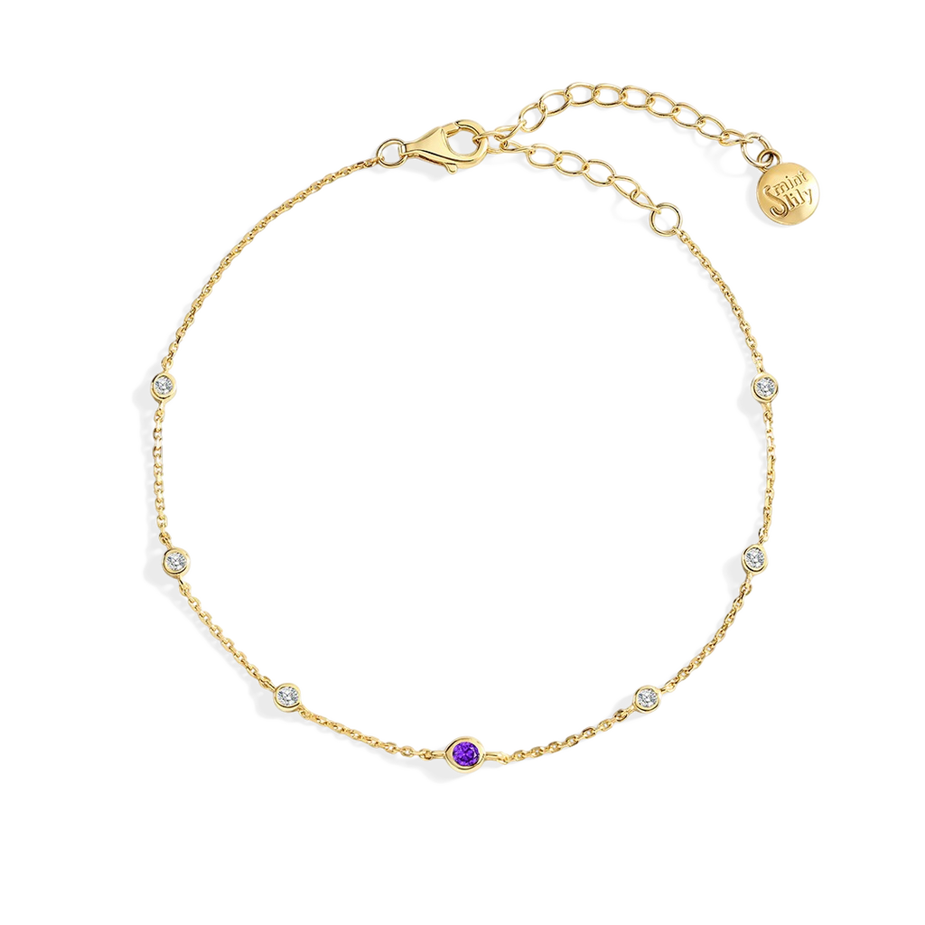 Pulsera con piedra de nacimiento de febrero