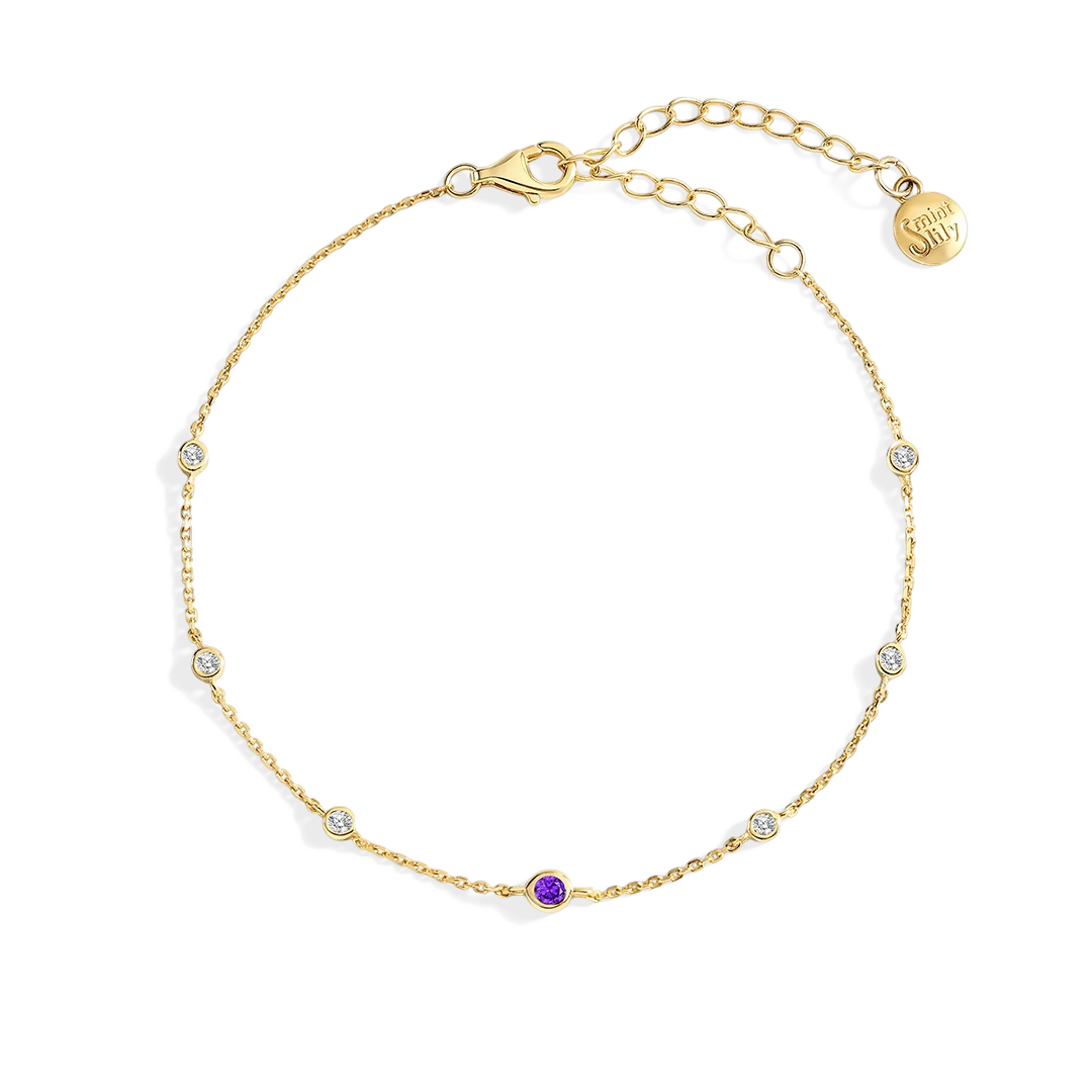 Pulsera con piedra de nacimiento de febrero
