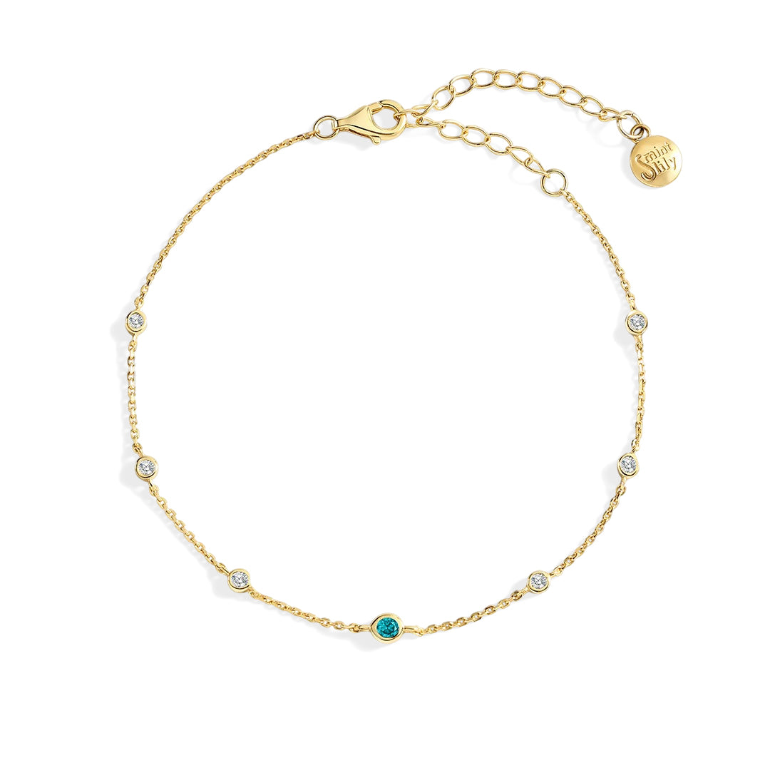 Bracciale con pietra di nascita di marzo