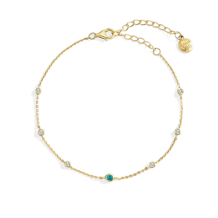 Bracciale con pietra di nascita di marzo