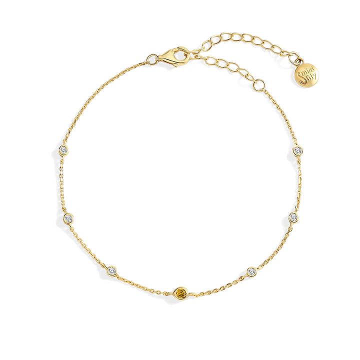 November Birthstone Station Bracelet