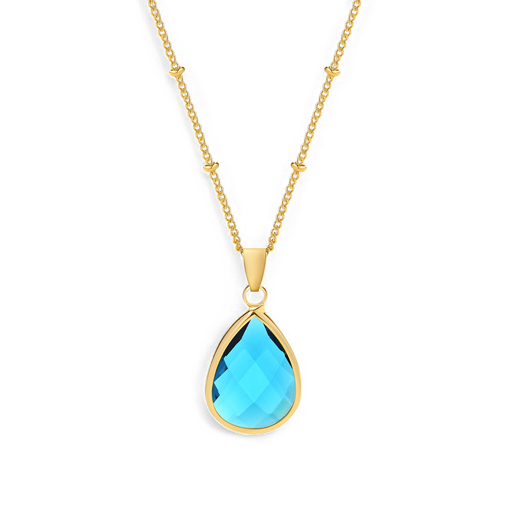 Birthstone Drop Pendant Necklace