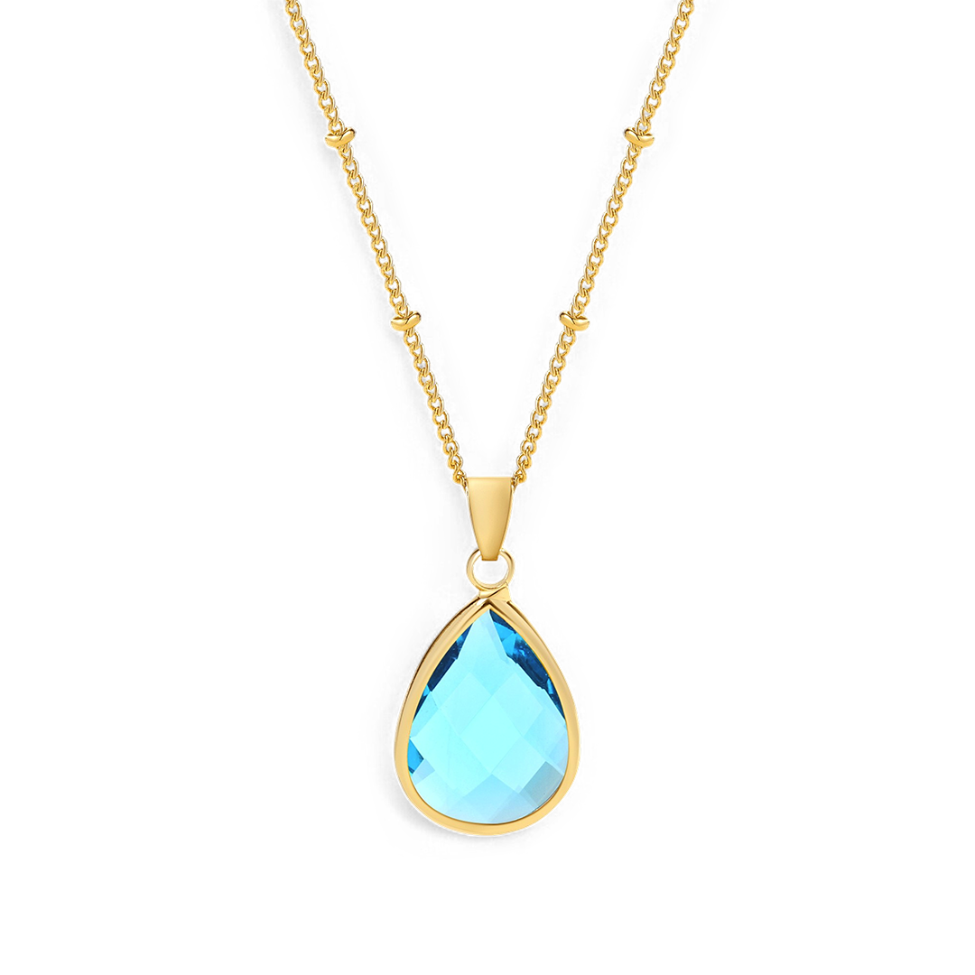 Birthstone Drop Pendant Necklace