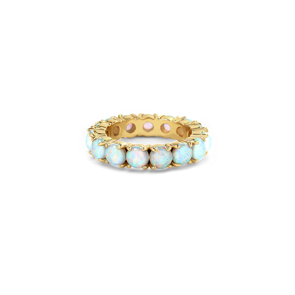 Blue Opal Eternity Ring