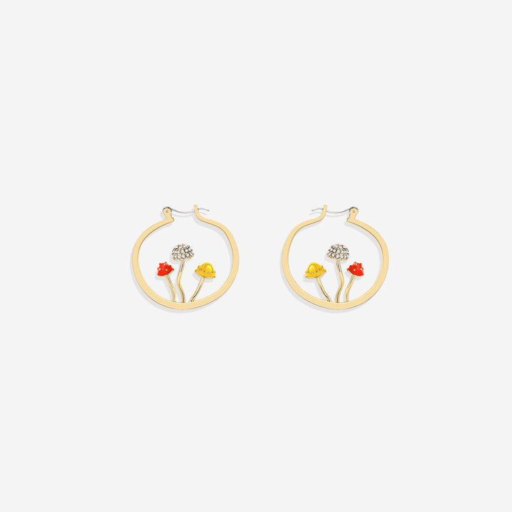 Boho Mushroom Hoop Earrings