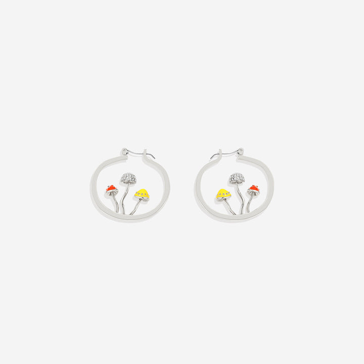 Boho Mushroom Hoop Earrings