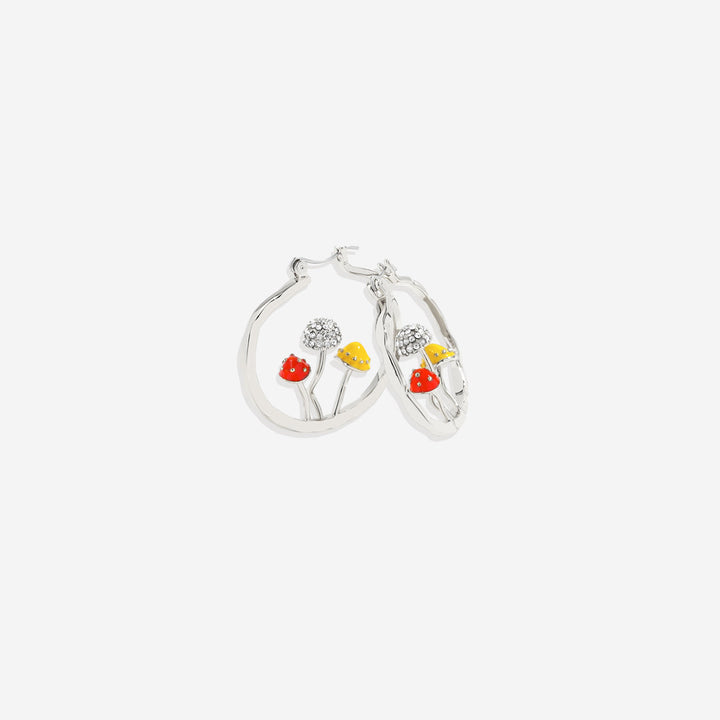Boho Mushroom Hoop Earrings