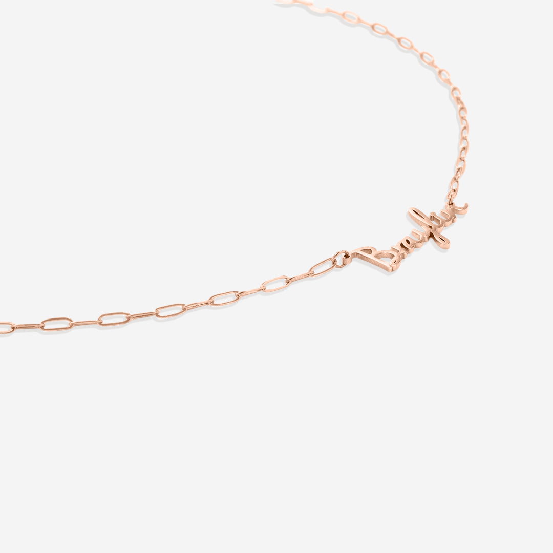 Feen-Namenskette mit Paperclip-Kette