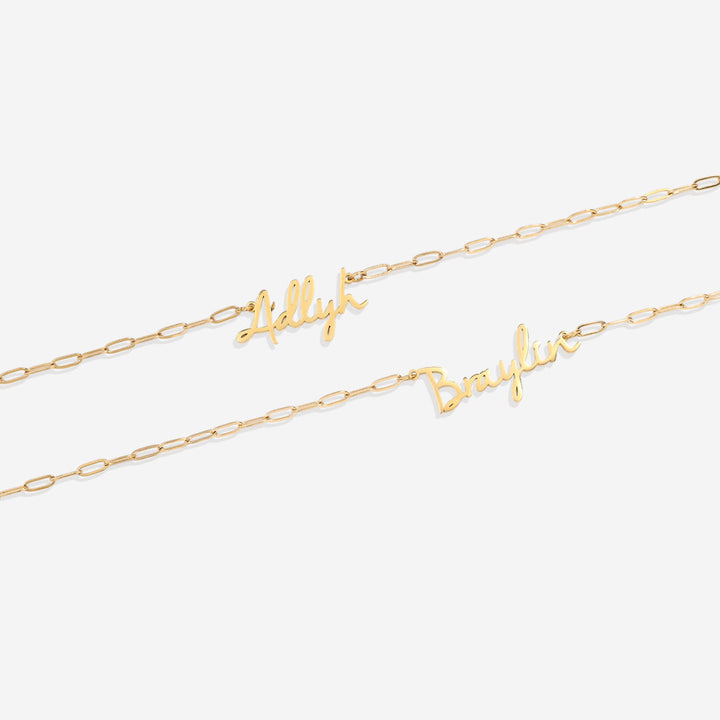 Feen-Namenskette mit Paperclip-Kette