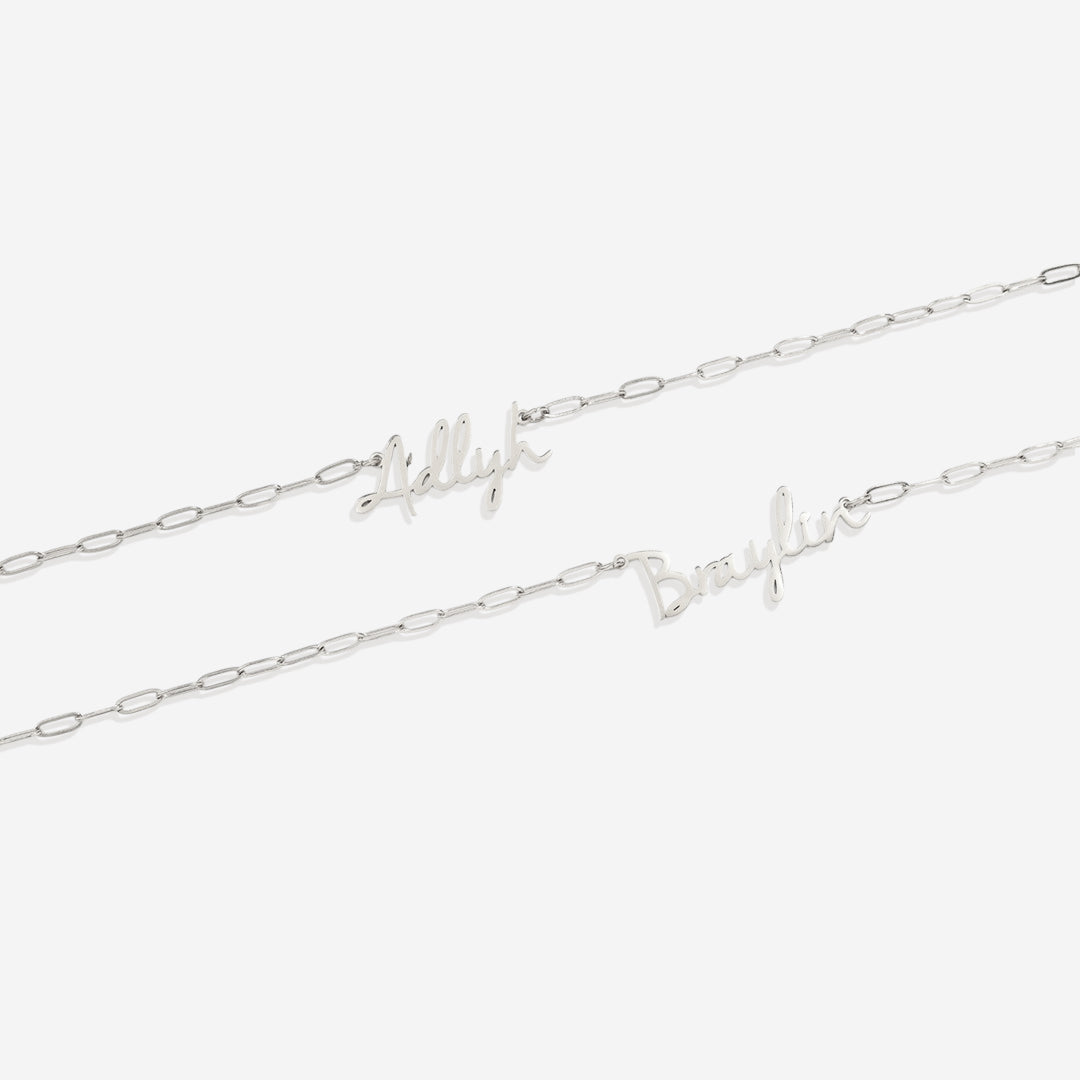 Feen-Namenskette mit Paperclip-Kette