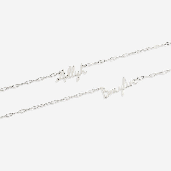 Feen-Namenskette mit Paperclip-Kette