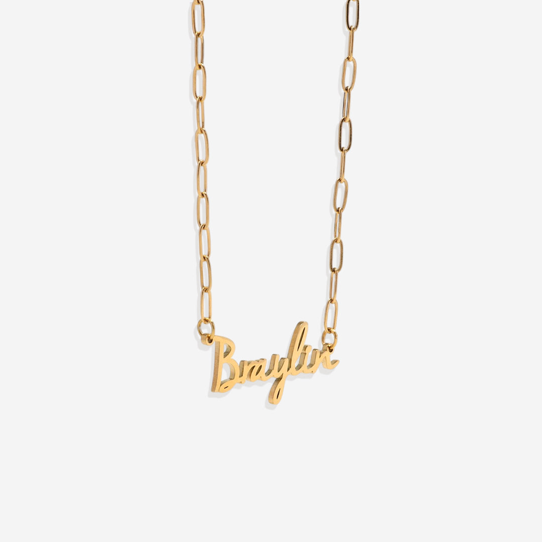 Feen-Namenskette mit Paperclip-Kette