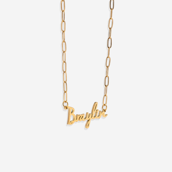Feen-Namenskette mit Paperclip-Kette
