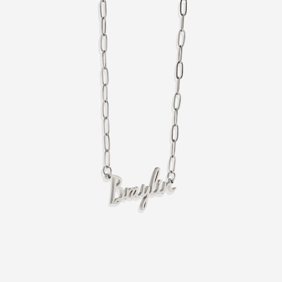 Feen-Namenskette mit Paperclip-Kette