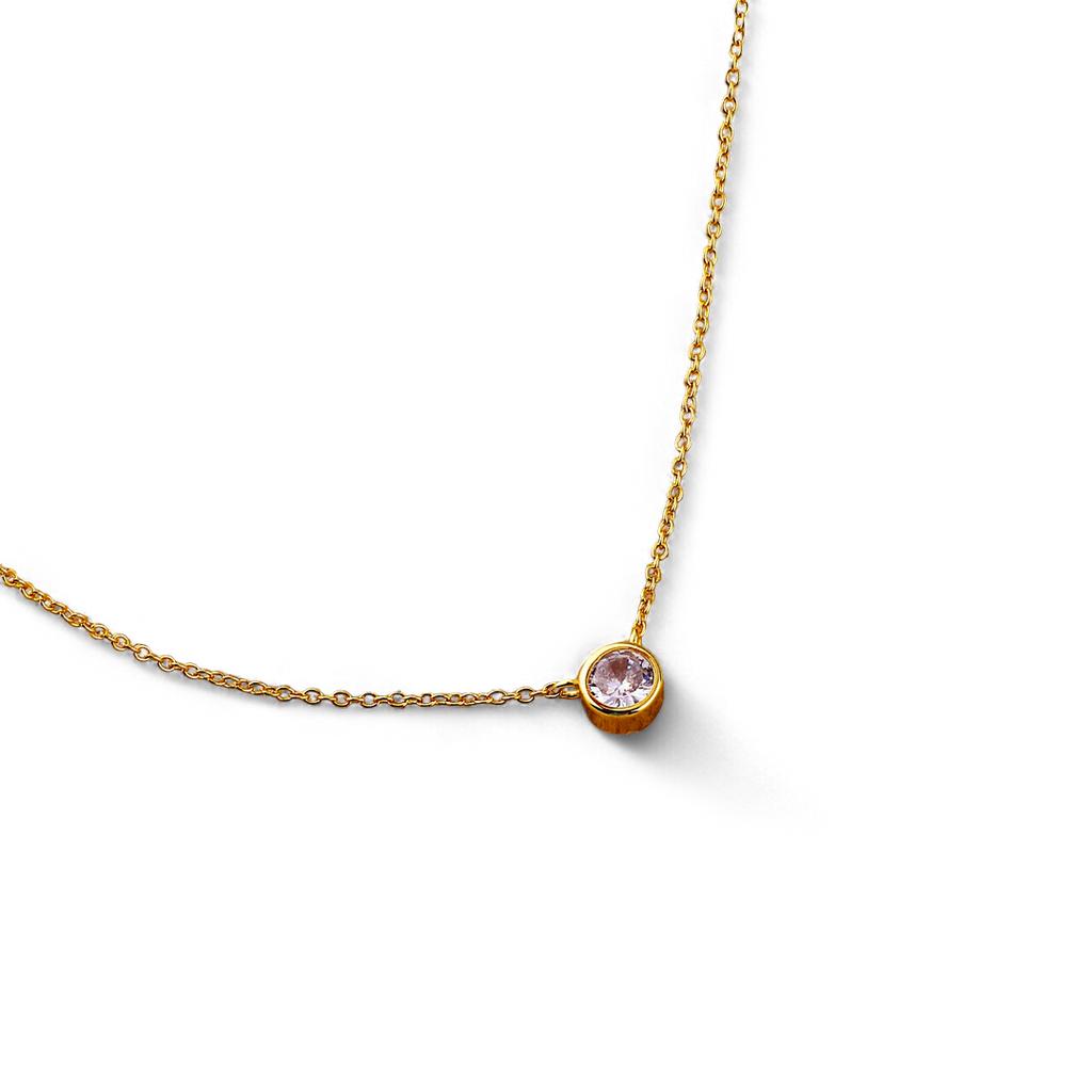 Classic Bezel Set Solitaire Necklace