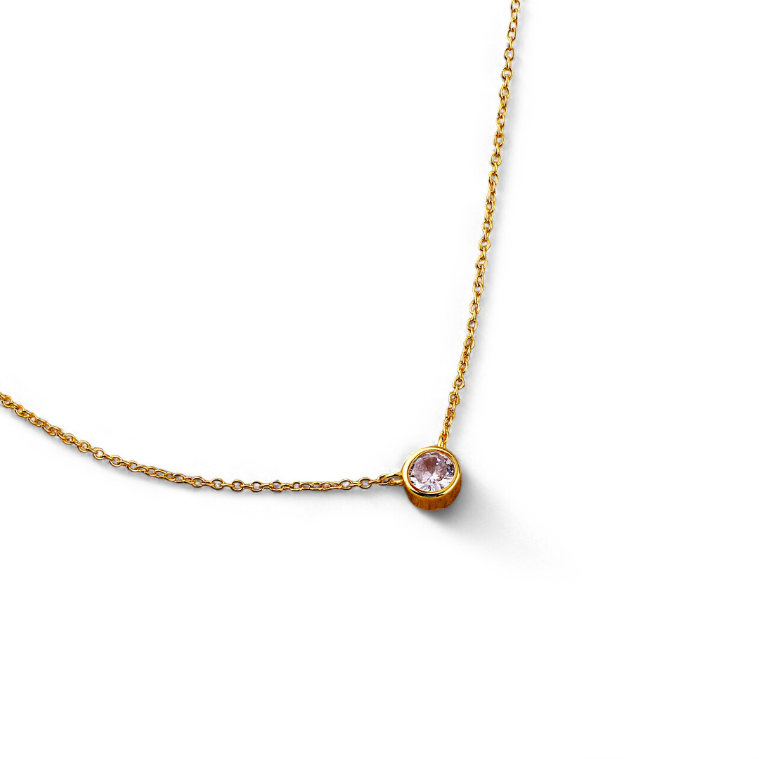 Classic Bezel Set Solitaire Necklace