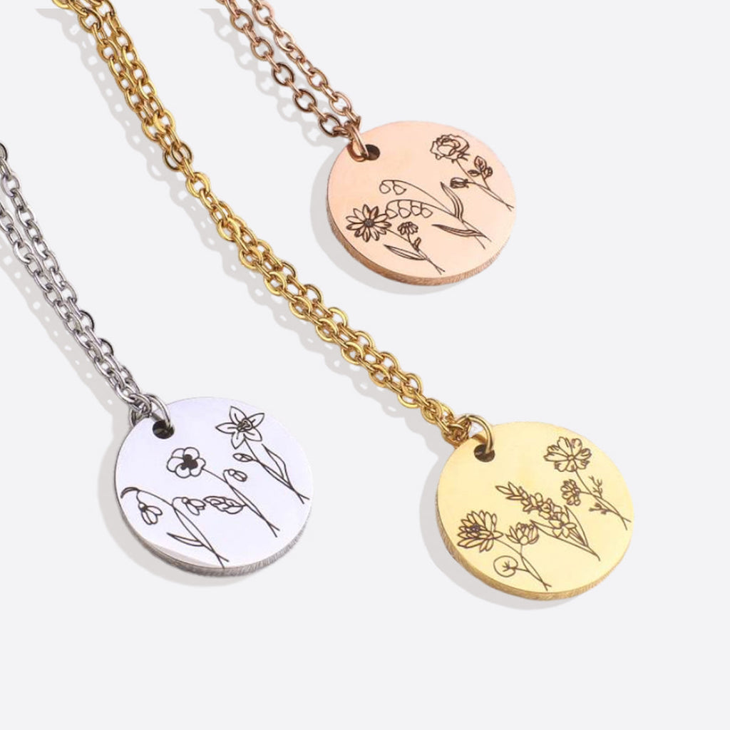 Collana con bouquet di fiori di nascita