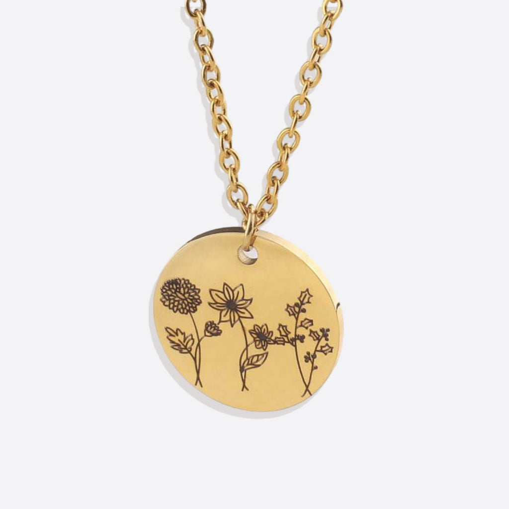 Collana con bouquet di fiori di nascita