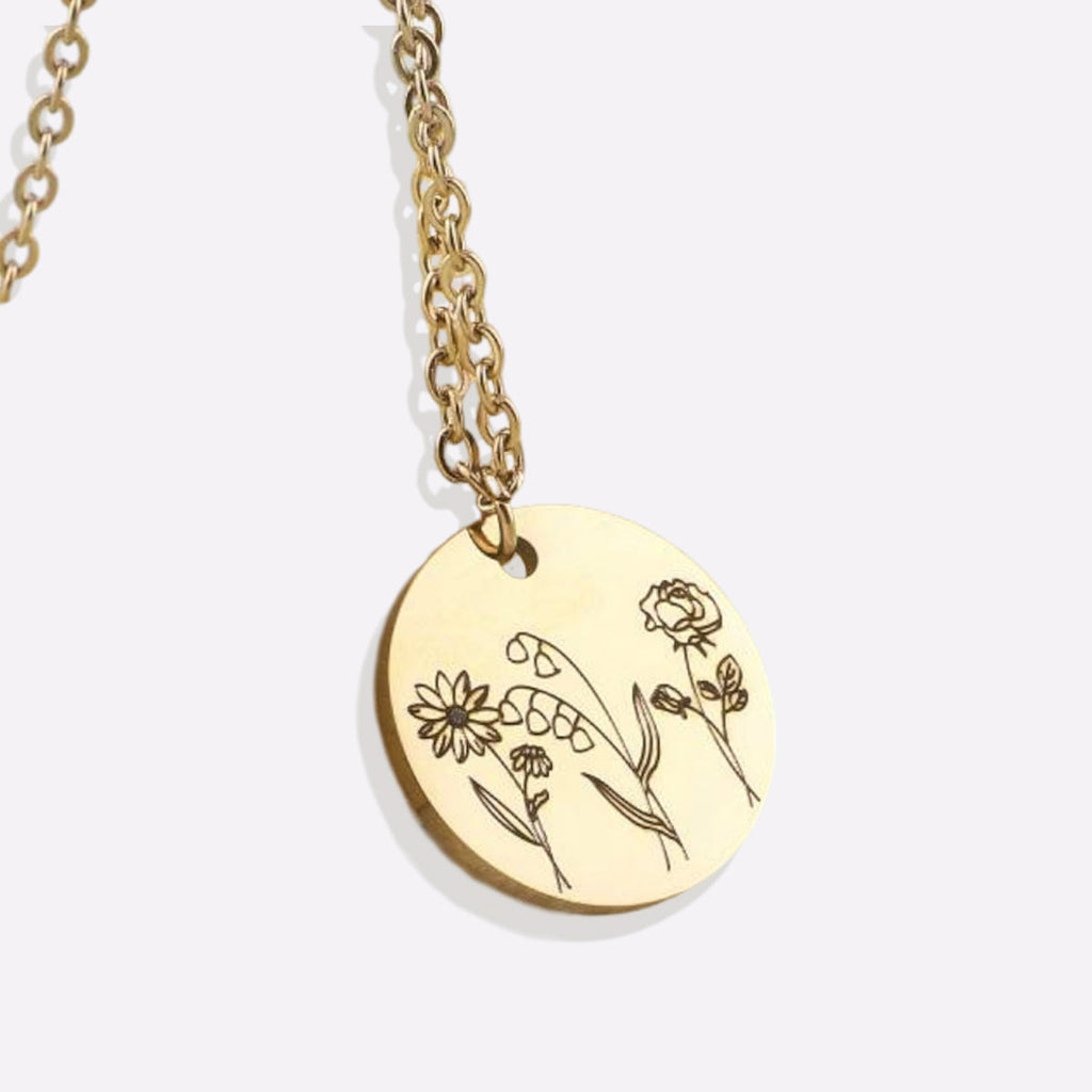 Collana con bouquet di fiori di nascita