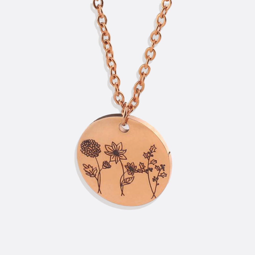 Collana con bouquet di fiori di nascita