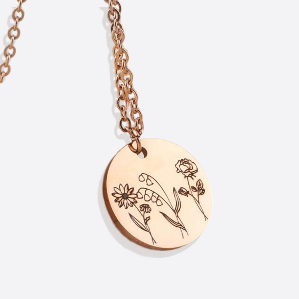 Collana con bouquet di fiori di nascita
