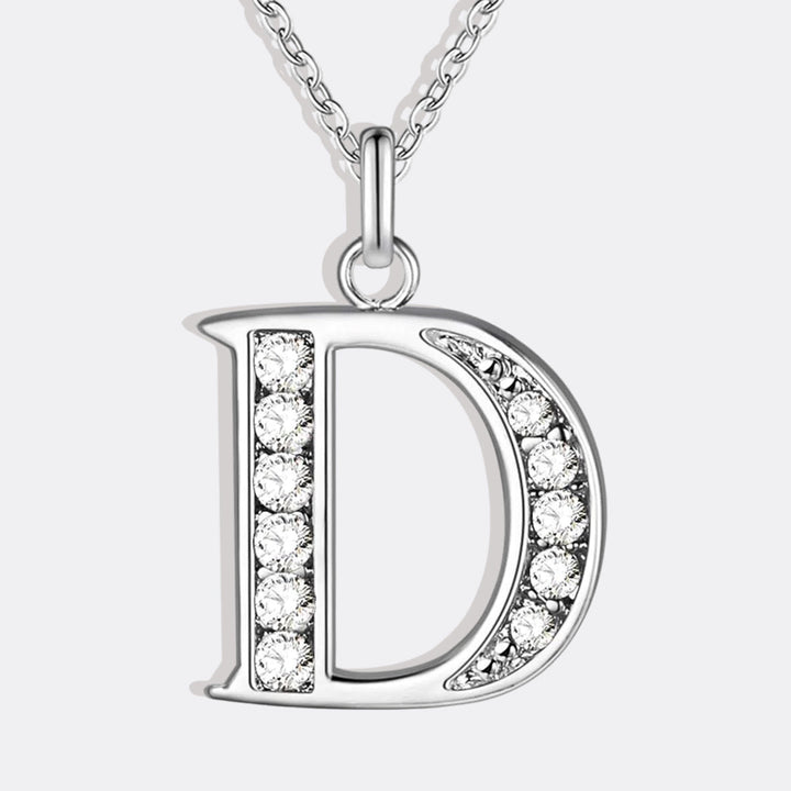 Collier Satellite Lettre avec Accent en Cristal