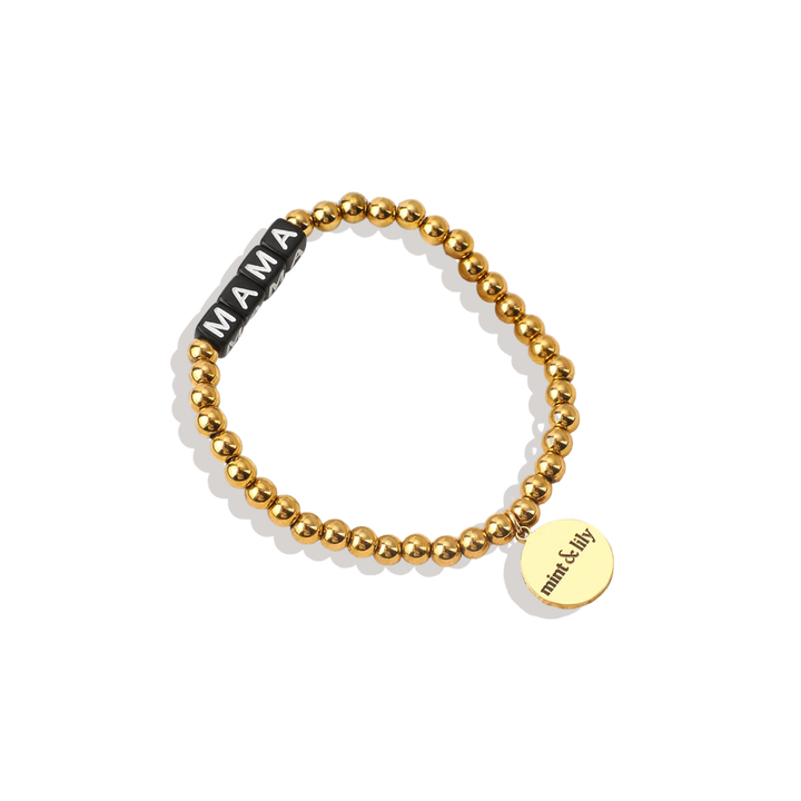 Pulseira de Amizade Personalizada à Prova de Água com Contas Douradas