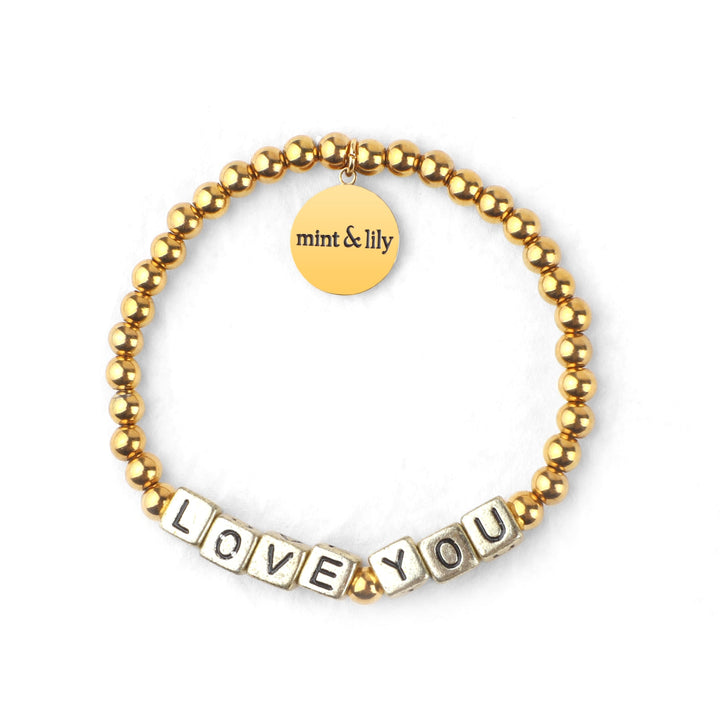 Pulseira de Amizade Personalizada à Prova de Água com Contas Douradas