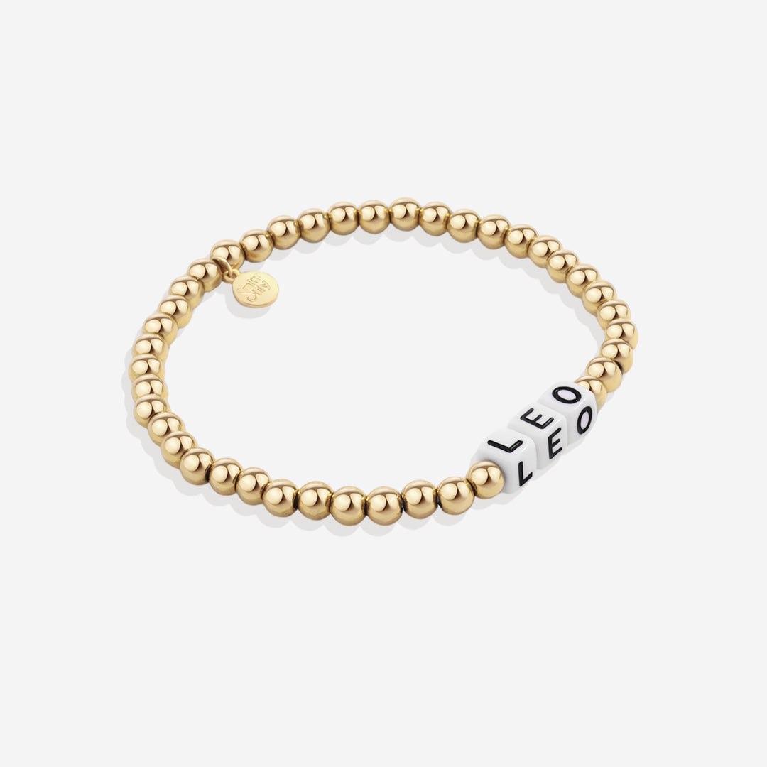 Pulseira de Amizade Personalizada à Prova de Água com Contas Douradas