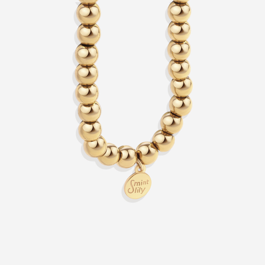 Pulseira de Amizade Personalizada à Prova de Água com Contas Douradas