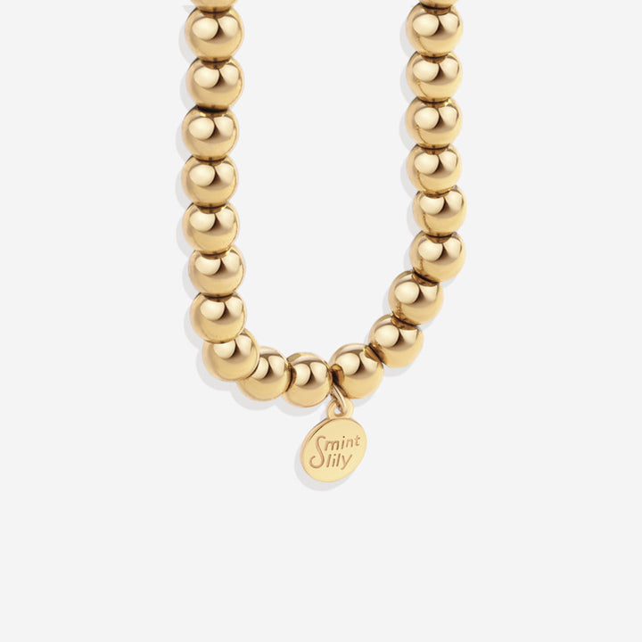 Pulseira de Amizade Personalizada à Prova de Água com Contas Douradas