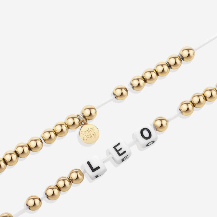 Pulseira de Amizade Personalizada à Prova de Água com Contas Douradas