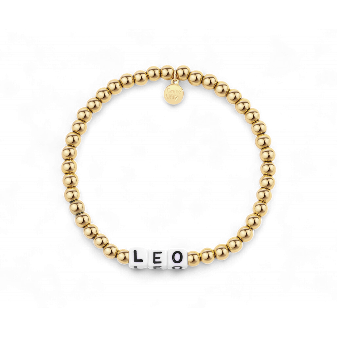 Pulseira de Amizade Personalizada à Prova de Água com Contas Douradas