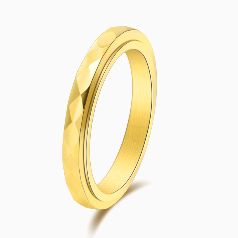Zierlicher gehämmerter Band-Dreh-Fidget-Ring