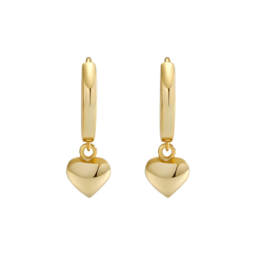 Boucles d’oreilles créoles délicates en forme de cœur