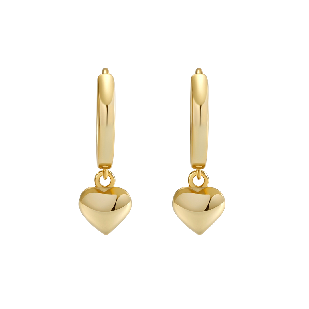 Boucles d’oreilles créoles délicates en forme de cœur