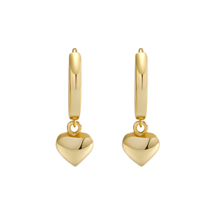 Delikate hjerte-øredobber med ringdesign