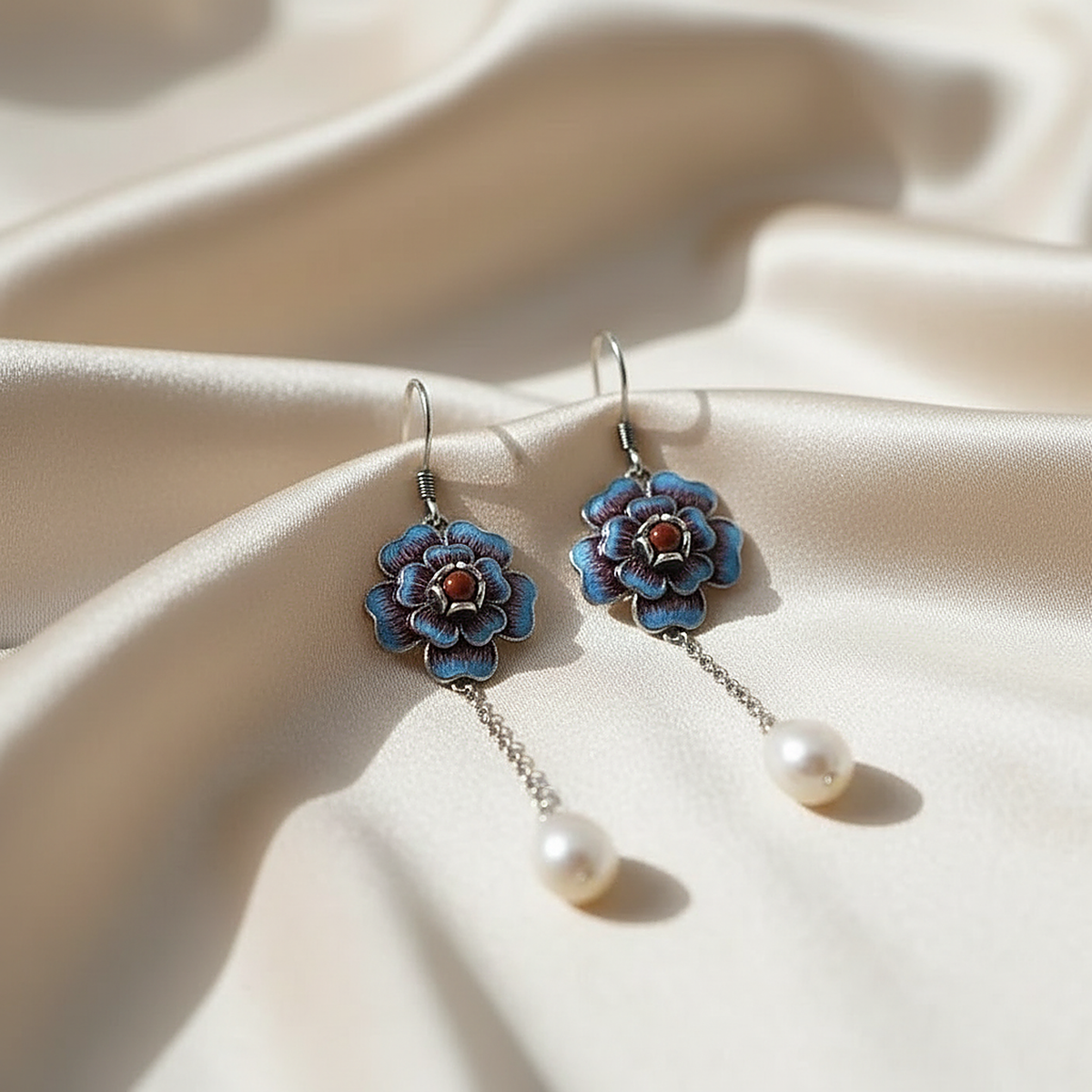 Boucles d’oreilles en perles opalines