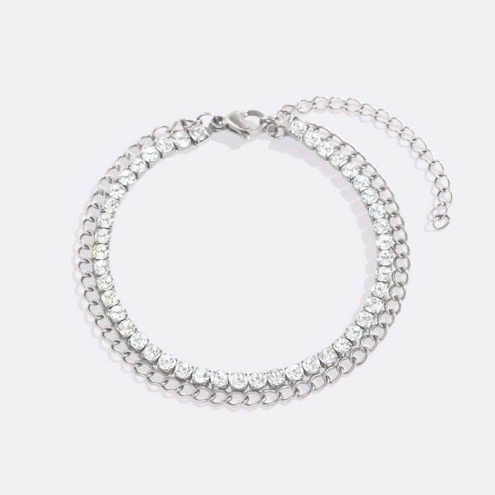 Pulseira de Ténis com Dupla Corrente
