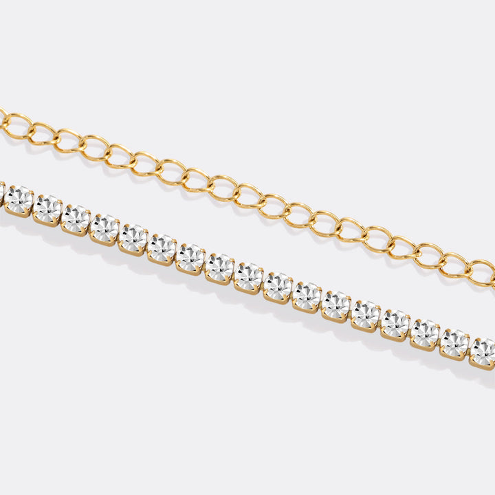 Pulseira de Ténis com Dupla Corrente