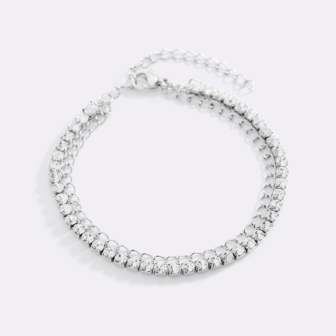 Pulseira de Ténis com Dupla Corrente